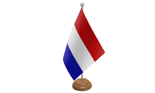 Netherlands Small Flag with Wooden Stand